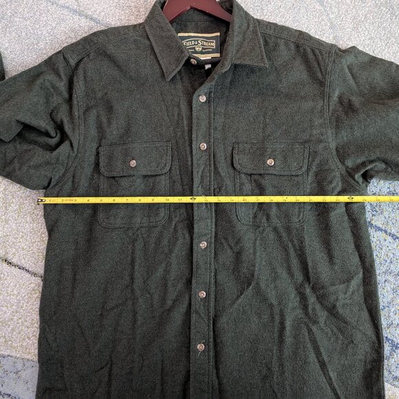 Field & Stream 100% Cotton Rugged Flannel Shirt Army Green XL Outdoor Fishing - Picture 9 of 9
